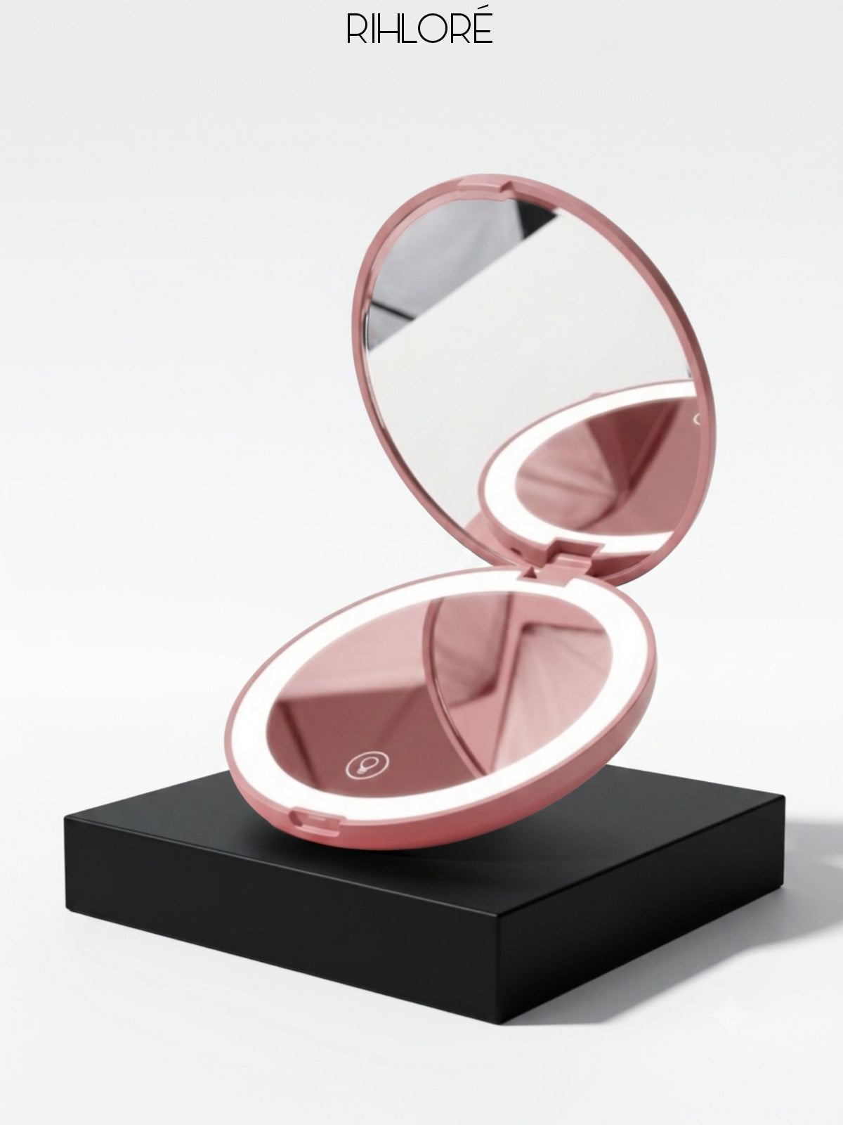 Lumière LED Compact Mirror Illuminated Beauty Companion for Effortless Touch-Ups