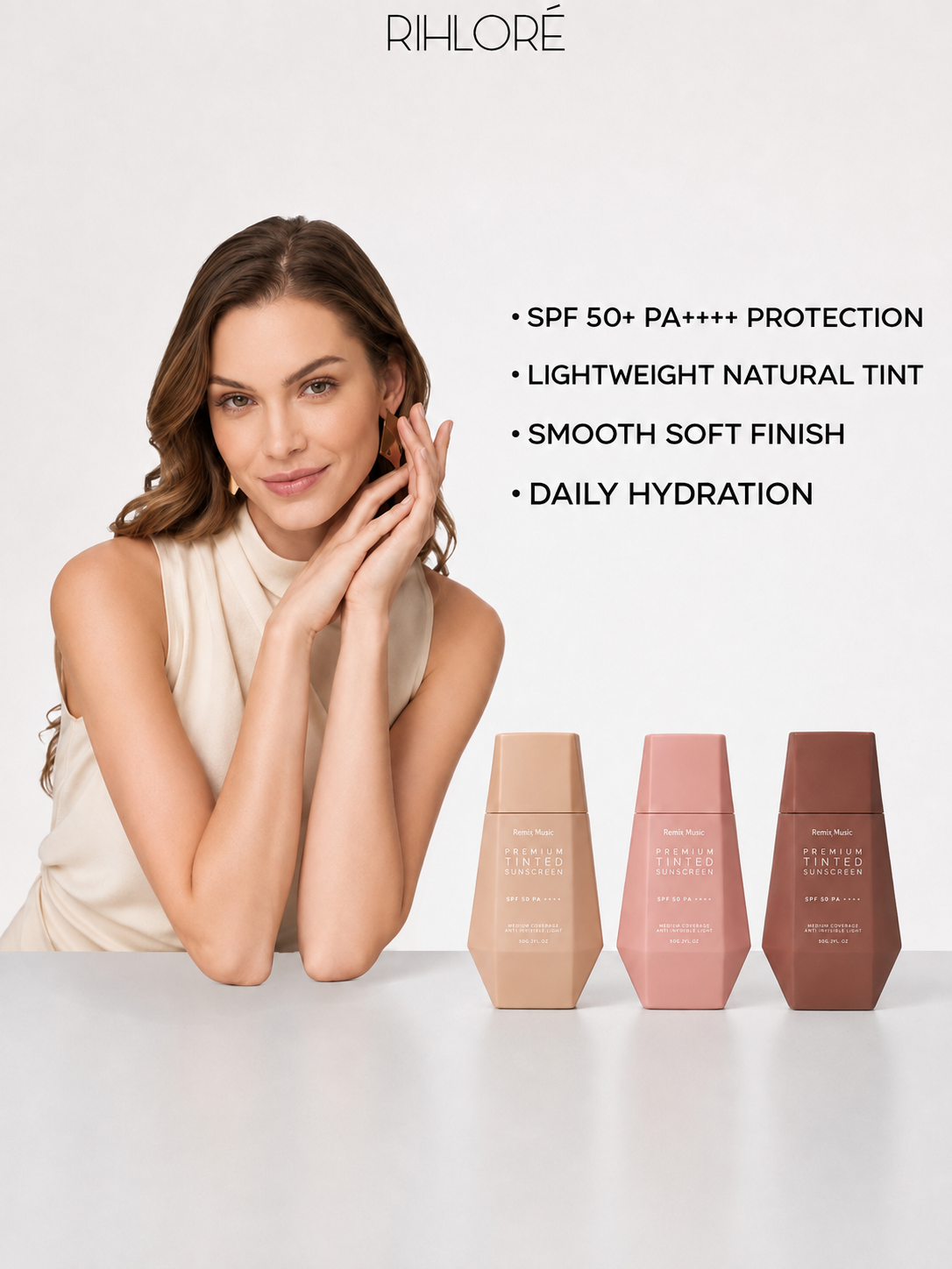 Premium Tinted Sunscreen SPF50+ PA++++ | Lightweight Daily UV Protection